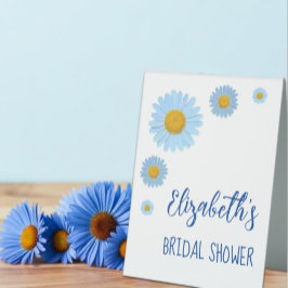 Blue Daisies Floral Brautparty Tischaufsteller