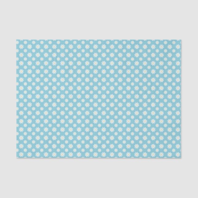 Blue Daisies Floral Pattern Seidenpapier (Vorderseite)