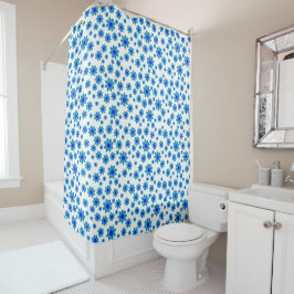 Blue Daisies | Floral Repetierendes Muster Duschvorhang
