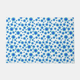 Blue Daisies | Floral Repetierendes Muster Fußmatte