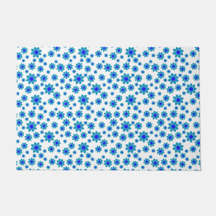 Blue Daisies   Floral Repetierendes Muster Fußmatte