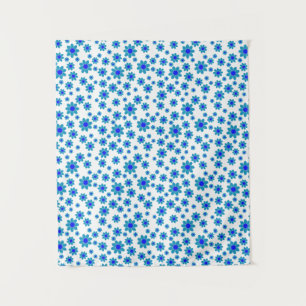 Blue Daisies Floral Repetierendes Muster Wandteppich