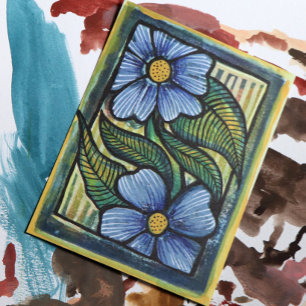 Blue Daisies Postkarte