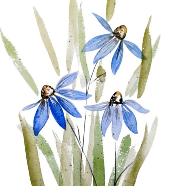 Blue Daisies Sandstone Untersetzer (Von Creator hochgeladen)