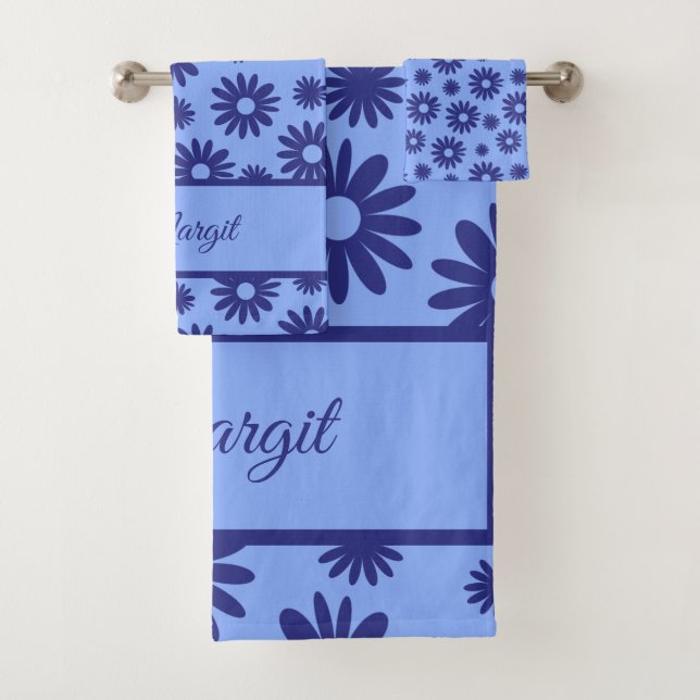 Blue Daisy Badhandtuch Set (Insitu)