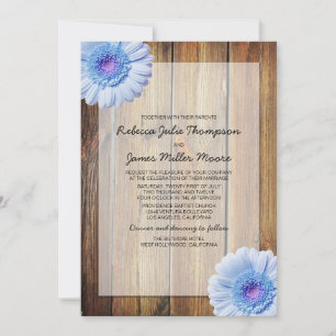 Blue Daisy - Barnholz - Einladung zur Hochzeit