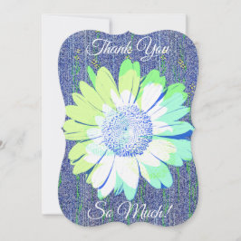 Blue Daisy Blume Art Dankeschön an Flat Card Dankeskarte