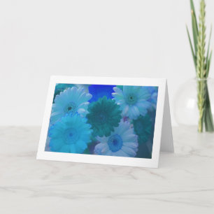 Blue Daisy Blume Foto Hinweis oder Grußkarte Karte