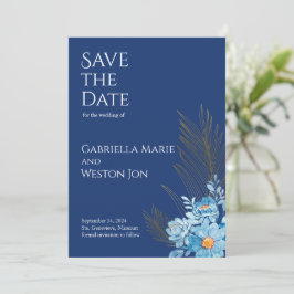 Blue Daisy Blume Hochzeitssache Datum speichern Einladung