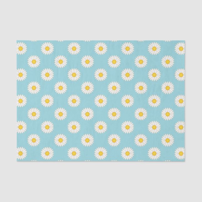 Blue Daisy Blume Pattern Seidenpapier (Vorderseite)