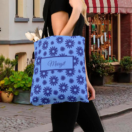 Blue Daisy Blume Pattern Tasche