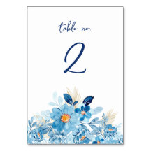 Blue Daisy Blume Tischnummer Card