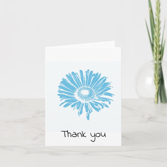 Blue Daisy Briefmarke Vielen Dank Karte (Vorderseite)