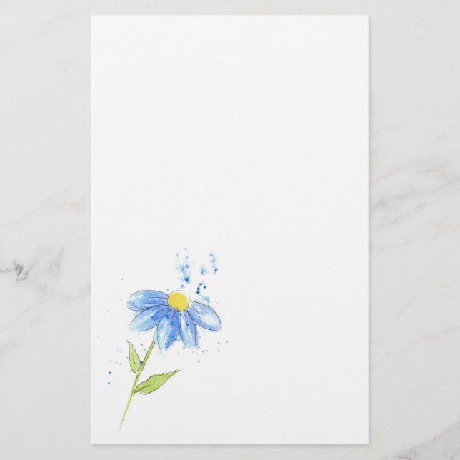 Blue Daisy Briefpapier (Vorderseite)