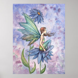 Blue Daisy Fairy Poster von Molly Harrison
