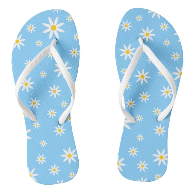 Blue Daisy Flip Flops (Fußbett)