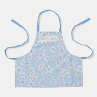 Blue Daisy Floral Girls Custom Schürze