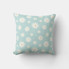 Blue Daisy Floral Kissen