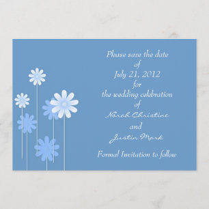 Blue Daisy Formal Enregistrer La Date Carte Postal