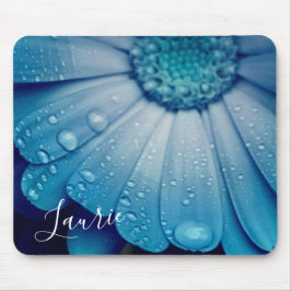 Blue Daisy mit Dew Drops Mouse Pad Mousepad
