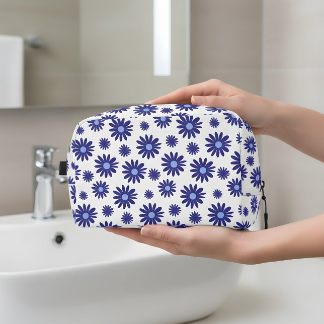Blue Daisy Pattern Waschbeutel (blue daisy pattern dopp kit)