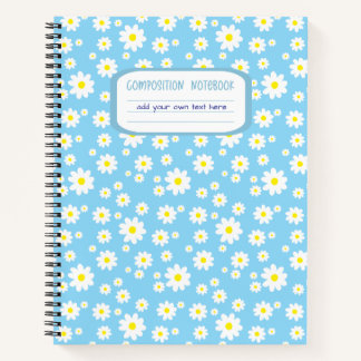 Blue Daisy Print-Zusammensetzung Notizbuch