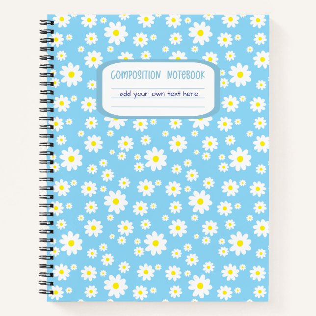 Blue Daisy Print-Zusammensetzung Notizbuch (Vorderseite)