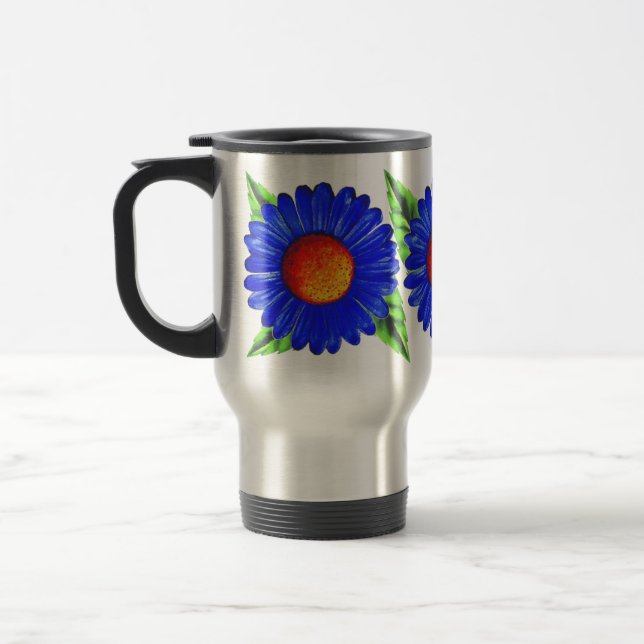 Blue Daisy Reisebecher (Links)