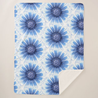 Blue Daisy Sherpa Blanket Sherpadecke