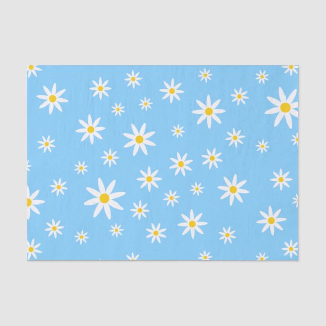 Blue Daisy Tissue Paper Seidenpapier (Vorderseite)