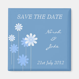 Blue Daisy Wedding Enregistrer La Date Magnet