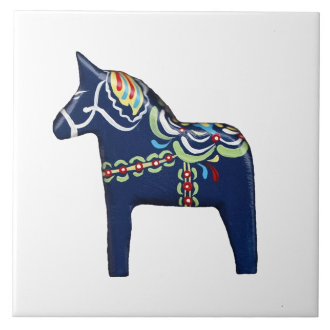 Blue Dala Horse Tile Fliese (Vorderseite)