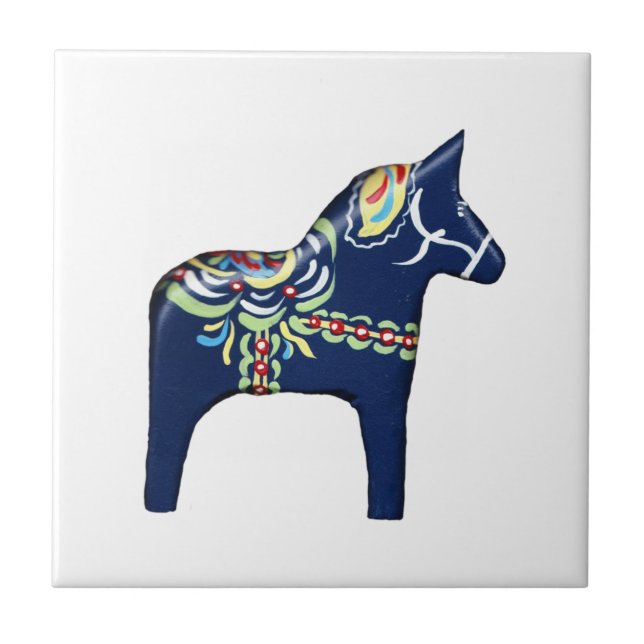 Blue Dala Horse Tile, links Fliese (Vorderseite)