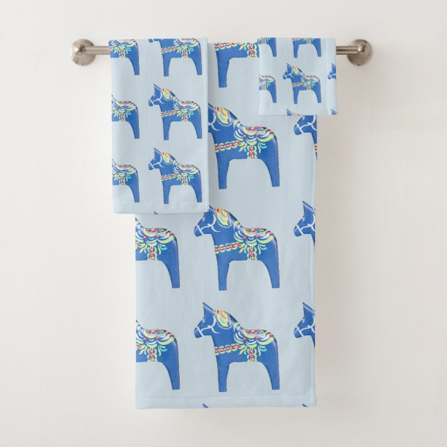 Blue Dala Pferde Badhandtuch Set (Insitu)