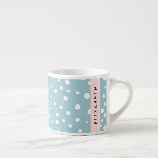 Blue Dalmatiner Spots, Dalmatiner Punkte, Ihr Name Espressotasse (Rechts)