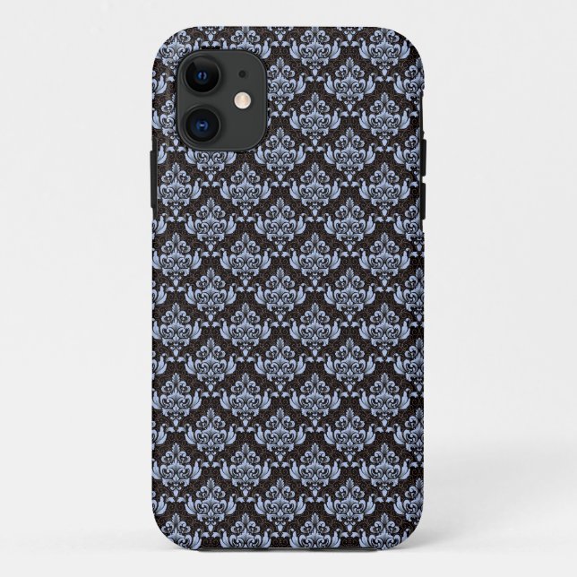 Blue Damask iPhone 11 Fall Case-Mate iPhone Hülle (Rückseite)