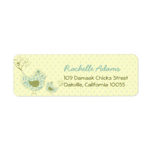 Blue Damask Mommy & Baby Boy Birds Chic Adresse
