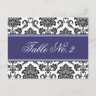 Blue Damask Wedding Tischnummer