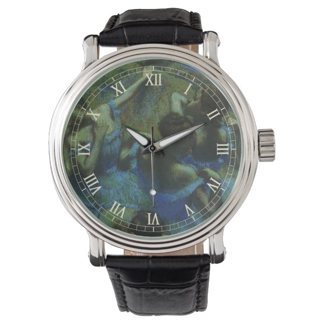 Blue Dancers von Edgar Degas, Vintager Impressioni Armbanduhr (Vorderseite)