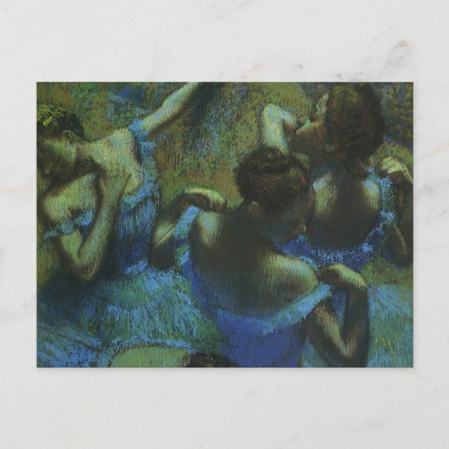 Blue Dancers von Edgar Degas, Vintager Impressioni Postkarte (Vorderseite)