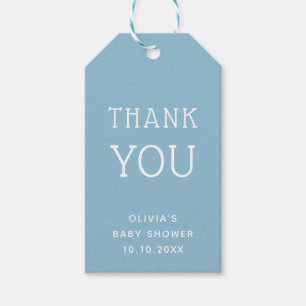 Blue Danke Baby Dusche Minimalistisch Nautic Geschenkanhänger
