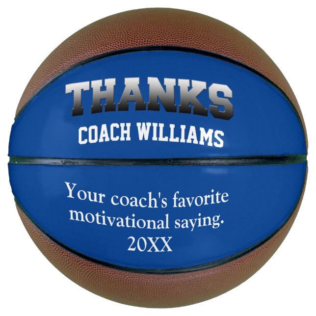 Blue Dankeschön Coach Keepake Basketball (Vorderseite)