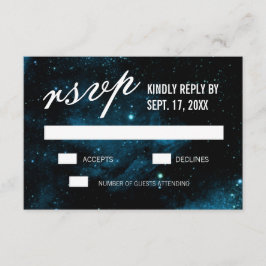 Blue Dark Galaxy Wedding RSVP Cards