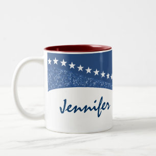 Blue Dazzling Star Curves Tasse
