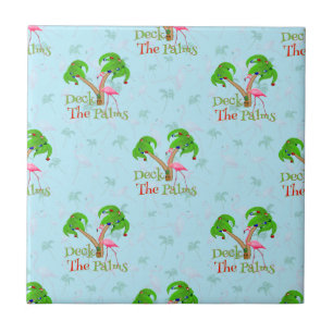 Blue Deck The Palms Tropical Christmas Santa Flami Fliese