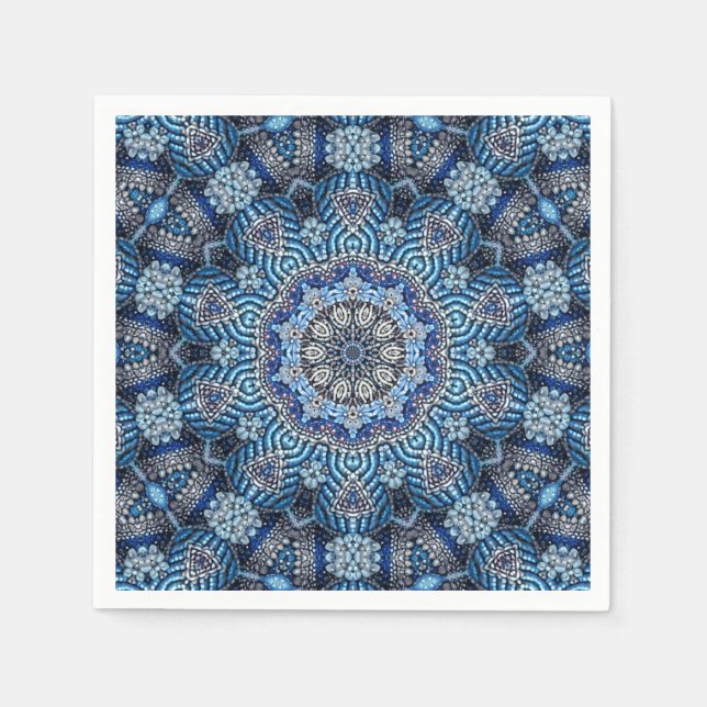 Blue Decoration Weihnachtsfeiertag Napkin Serviette (Vorderseite)