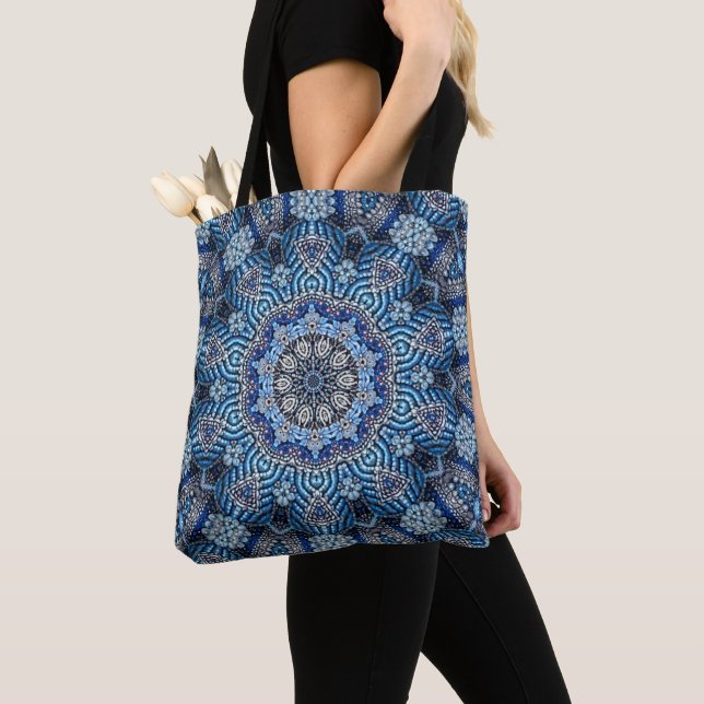 Blue Decoration Weihnachtsfeiertag Tote Tasche (Von Nahem)