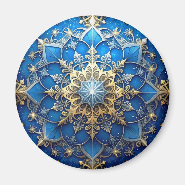 Blue Decorative Christmas Holiday Magnet (Vorne)