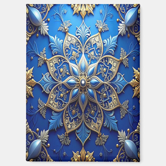 Blue Decorative Christmas Holiday Magnet (Vorderseite)
