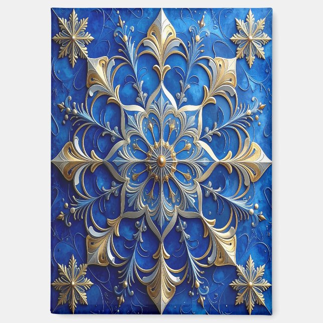 Blue Decorative Christmas Holiday Magnet (Vorderseite)
